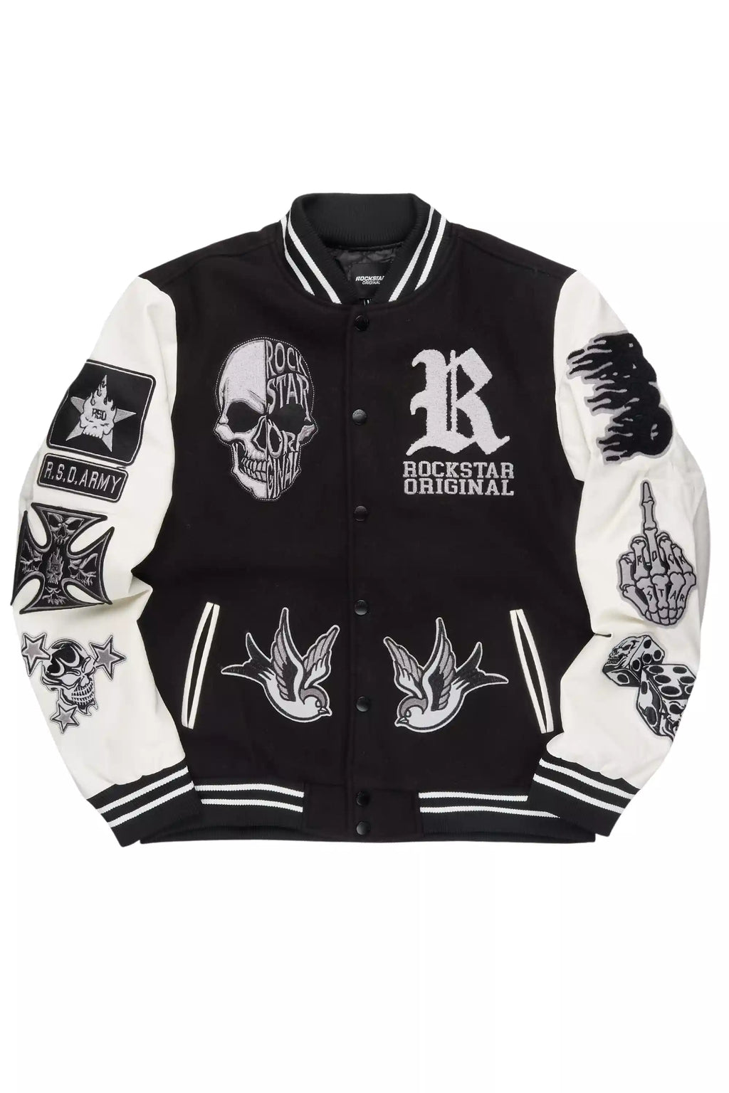 Vidar Black/White Varsity Jacket
