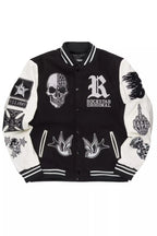 Vidar Black/White Varsity Jacket