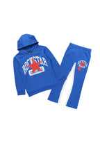 Boys States Royal/Red Stacked Hoodie Track Set