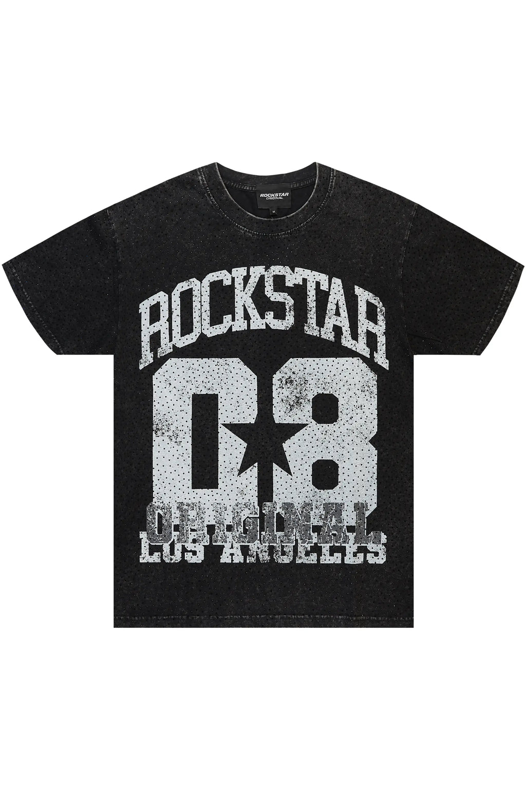 Flamur Black Graphic Rhinestone T-Shirt