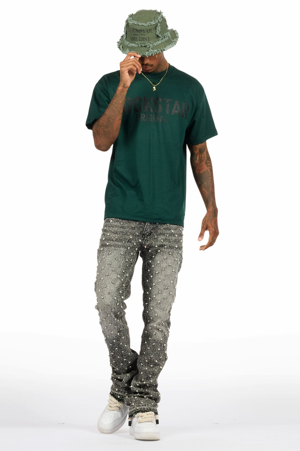 Sana 2.0 Dark Green/Black Oversized Graphic T-Shirt