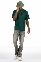 Sana 2.0 Dark Green/Black Oversized Graphic T-Shirt