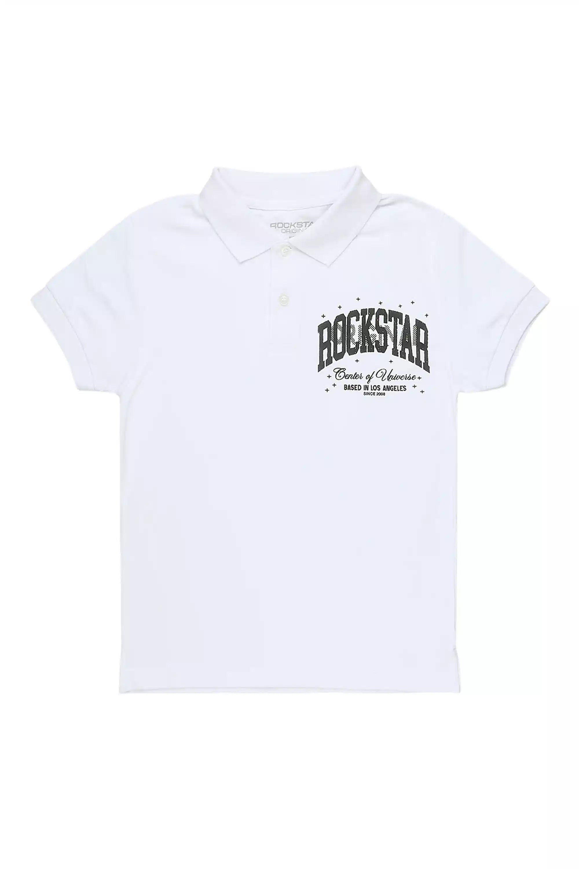 Boys Ruffo White/Black Polo
