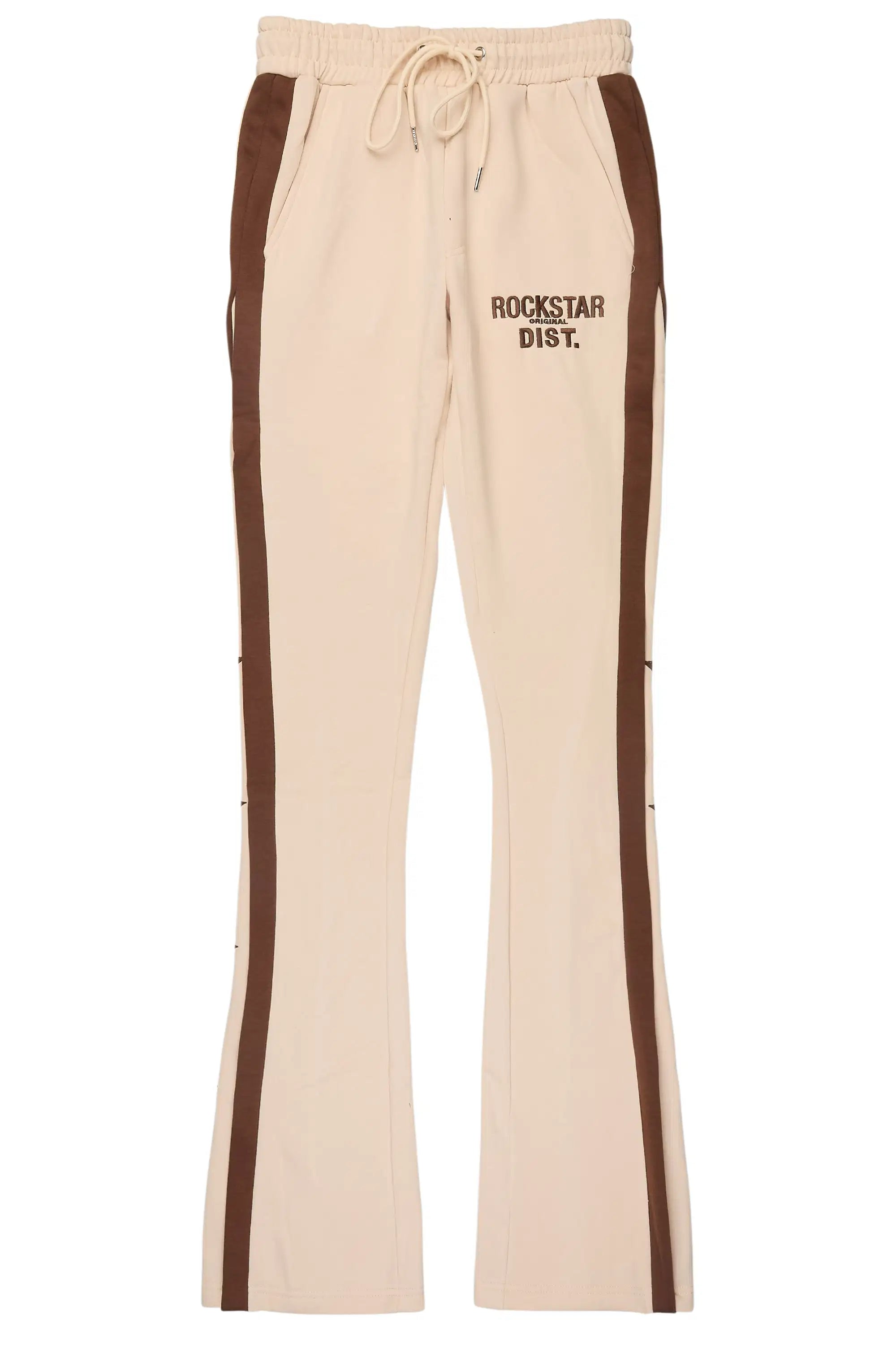 Arkady Beige Stacked Flare Pant