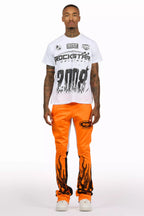 Amos Orange T-Shirt/Stacked Flare Track Set