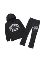 Boys States Black/White Stacked Hoodie Track Set