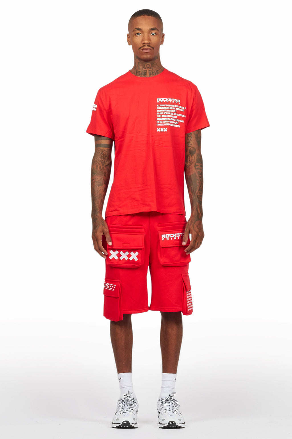 Jash Red/White Short Set