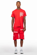 Jash Red/White Short Set