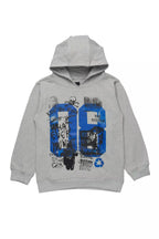 Boys Beau Grey/Blue Graphic Hoodie