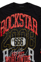 Santie Black Double Layer Long Sleeve Graphic T-Shirt