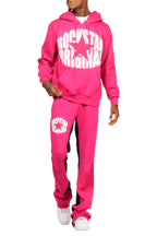 States Fuchsia Baggy Stacked Hoodie Track Set
