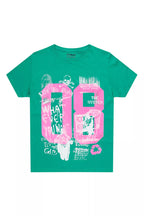 Girls Kammy Green/Pink Graphic T-Shirt