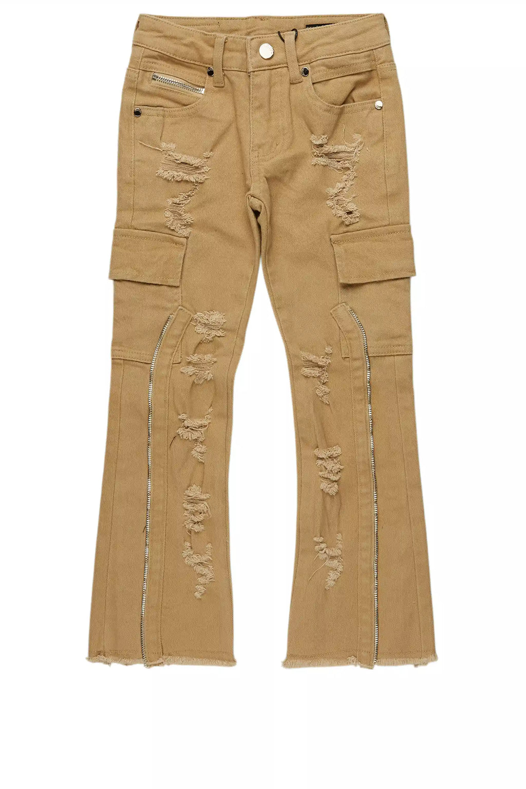 Boys Hutch Beige Stacked Flare Jean