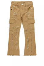 Boys Hutch Beige Stacked Flare Jean