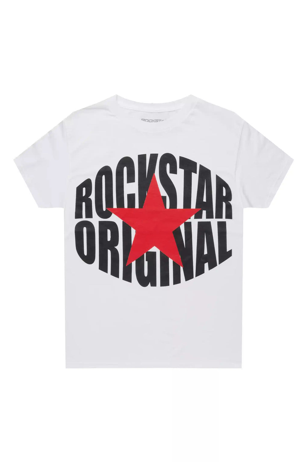 Boys Ezra White/Red Graphic T-Shirt