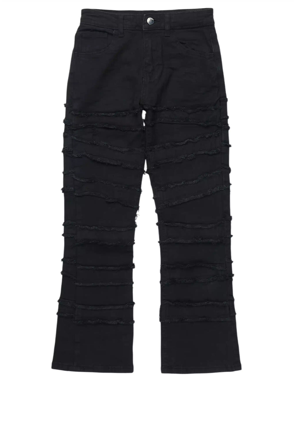 Boys Natari Black Flare Frayed Jean
