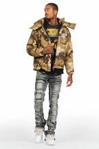 Shake Light Grey Stacked Flare Jean