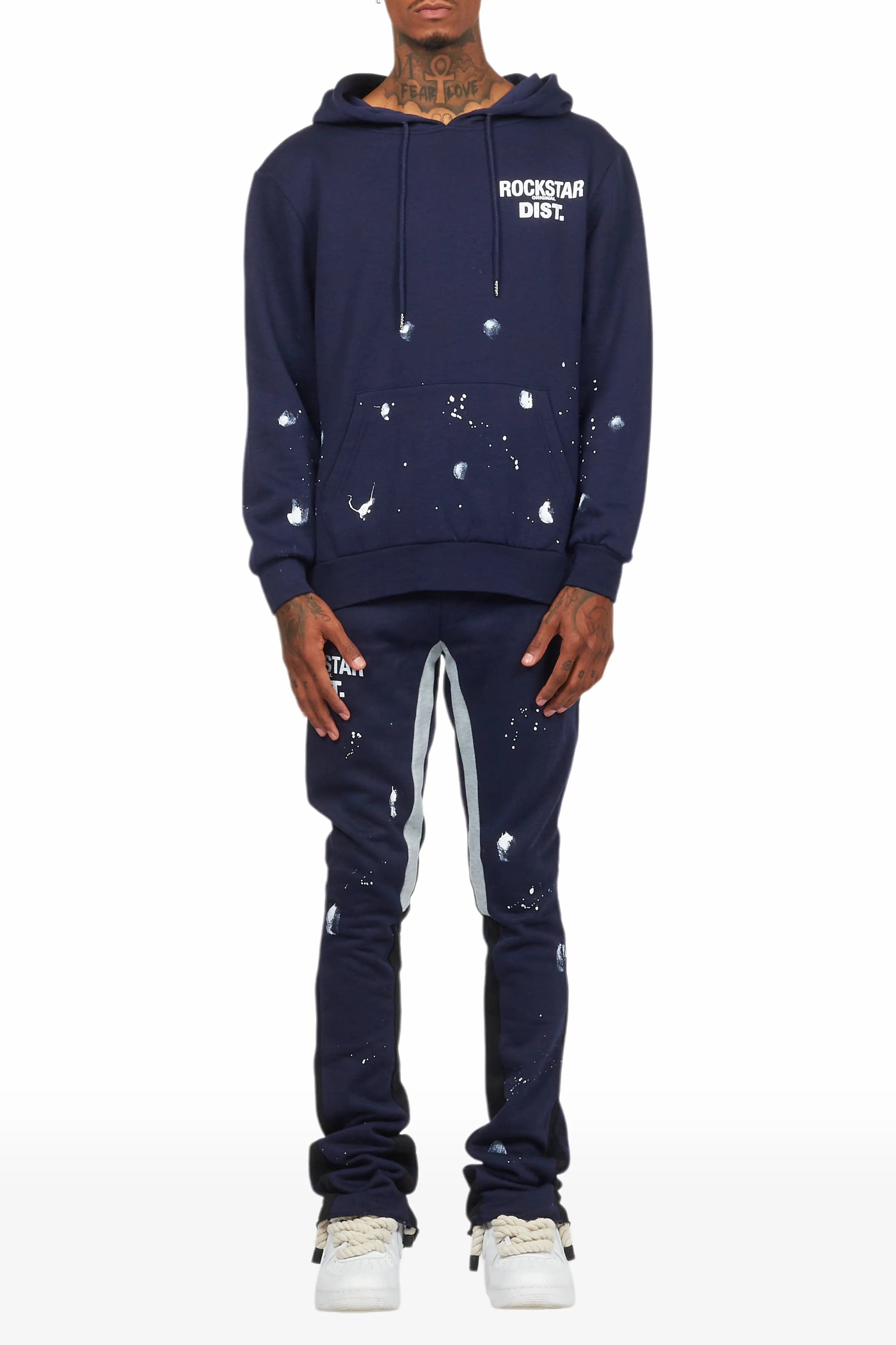 Raffer Navy Hoodie Flare Trackset