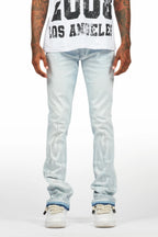 Samba Blue Rhinestone Stacked Flare Jean