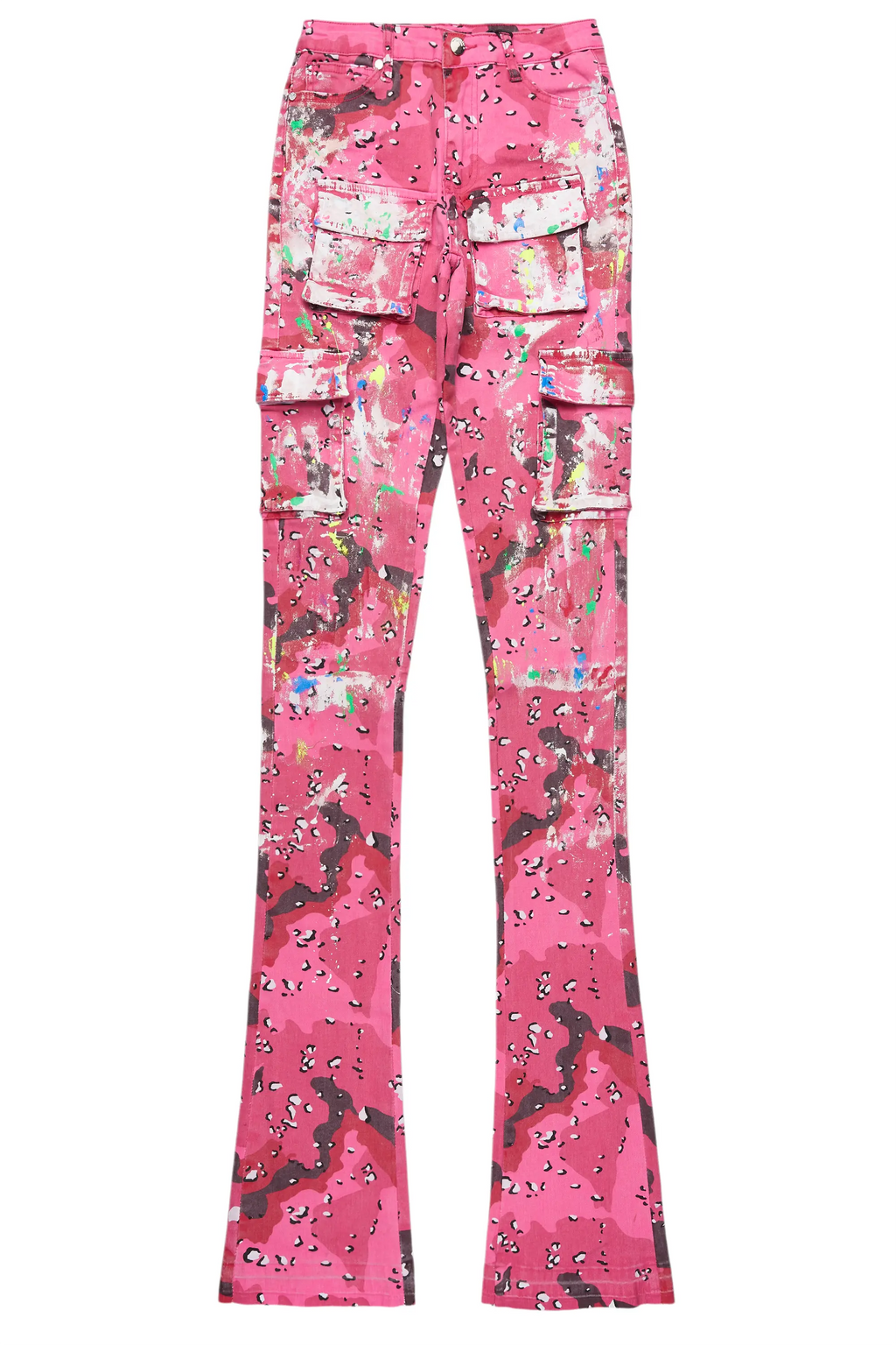 Brandie Pink Camo Painted Super Stacked Jean