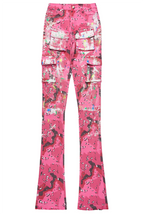 Brandie Pink Camo Painted Super Stacked Jean