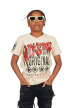Boys Idris Beige Graphic T-Shirt