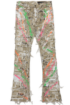 Fahim Beige Painter Stacked Flare Jean