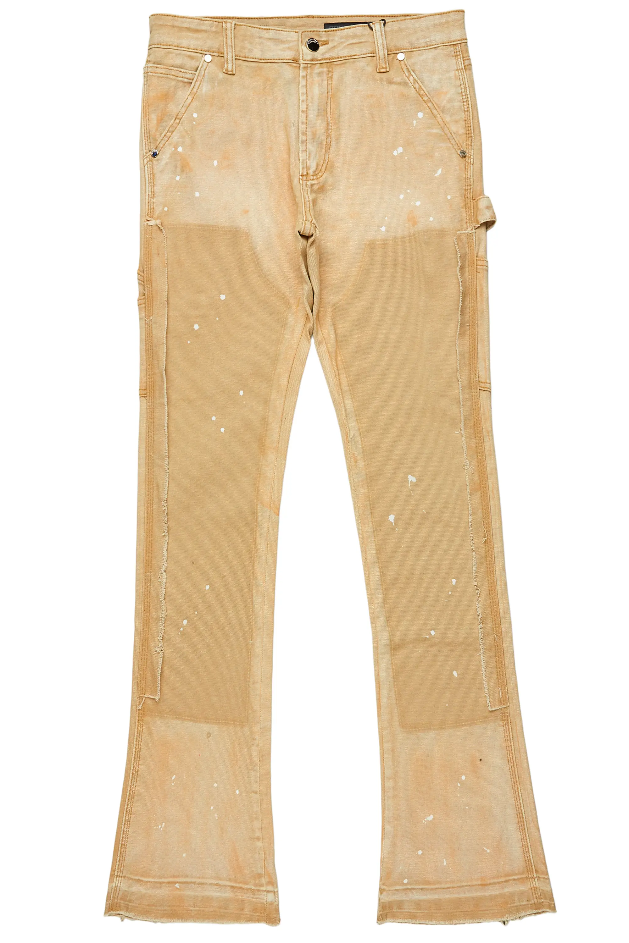Serrano Beige Stacked Flare Jean