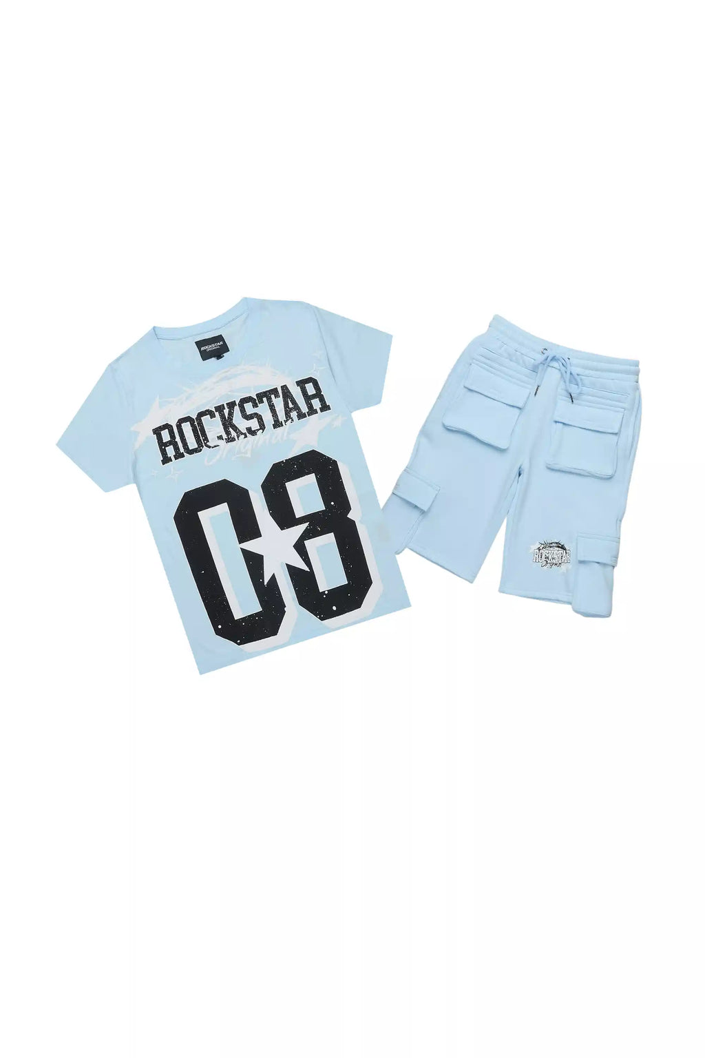 Boys Allstar Baby Blue T-Shirt Cargo Short Set