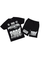 Amos Black Graphic T-Shirt Short Set