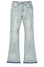 Boys Zahir Blue Slim Stacked Flare Jean