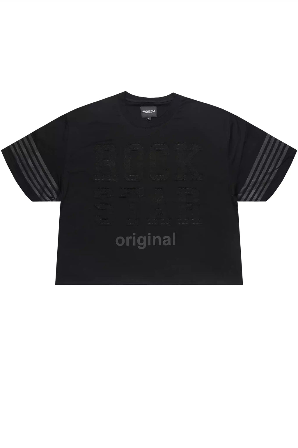 Rulik Black Boxy Crop T-Shirt