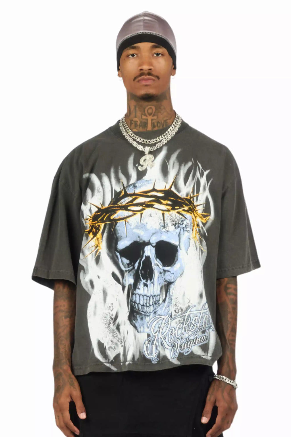 Blaise Charcoal/Multi Oversized Graphic T-Shirt