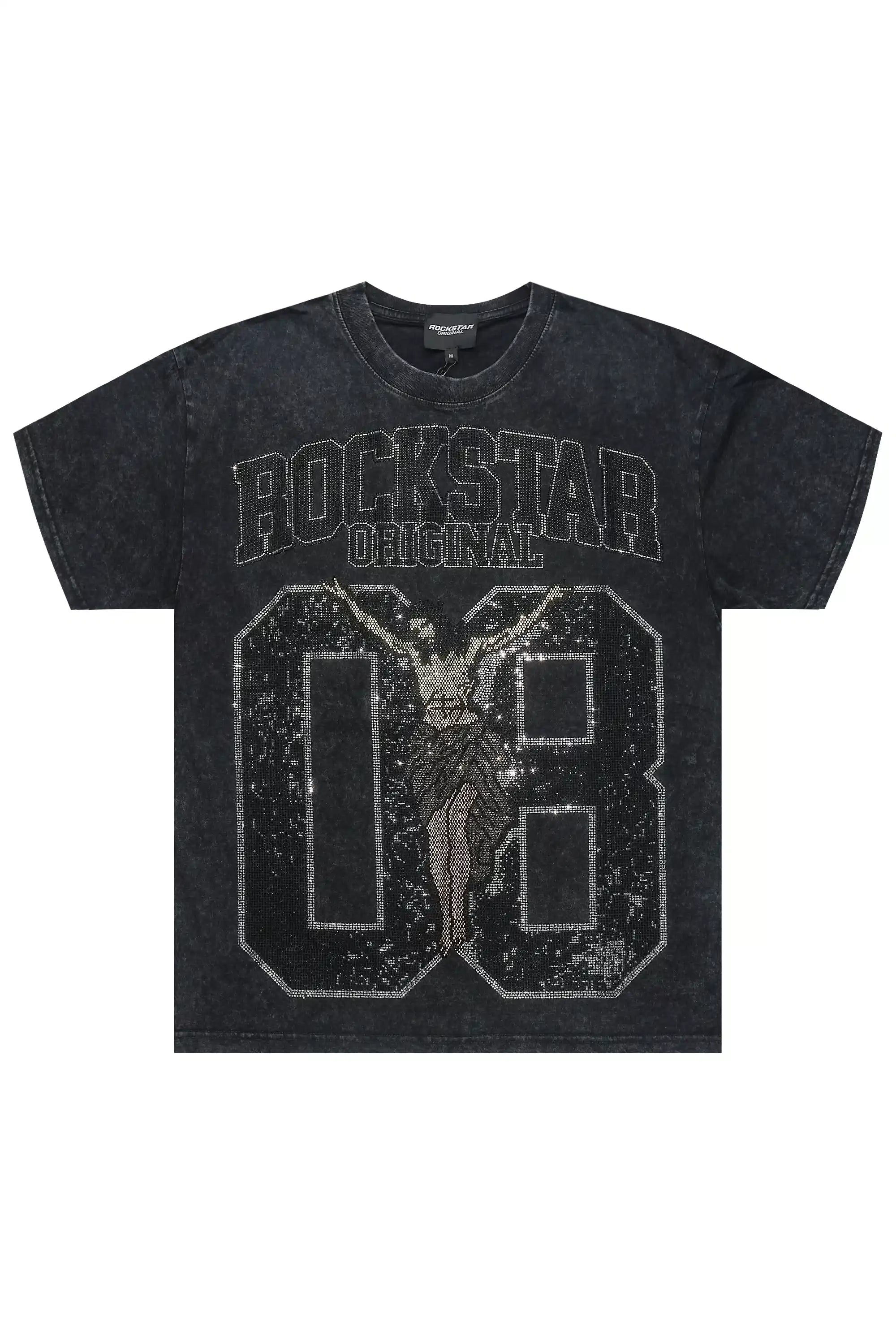 Field 2.0 Black/Grey Graphic Rhinestone T-Shirt
