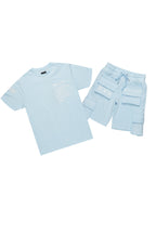 Jash Baby Blue/White Short Set