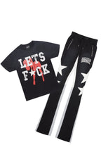 Pacino Black/Grey T-Shirt/Stacked Flare Track Set