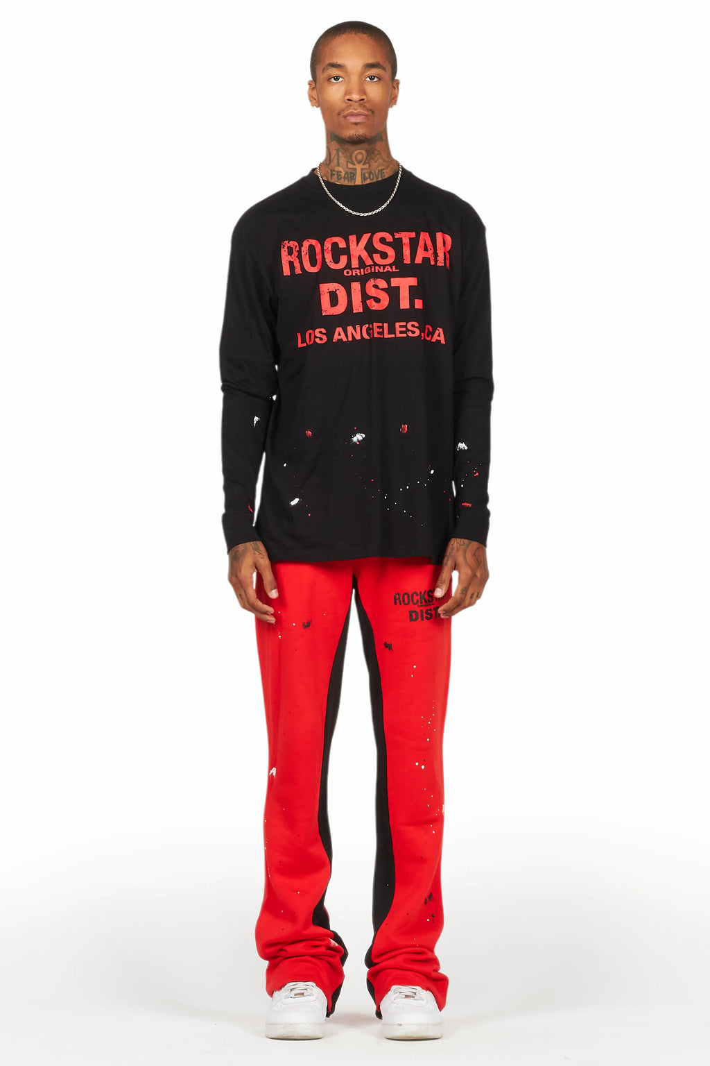 Scottie Red/Black Long Sleeve T-Shirt/Baggy Pant Set