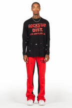 Scottie Red/Black Long Sleeve T-Shirt/Baggy Pant Set