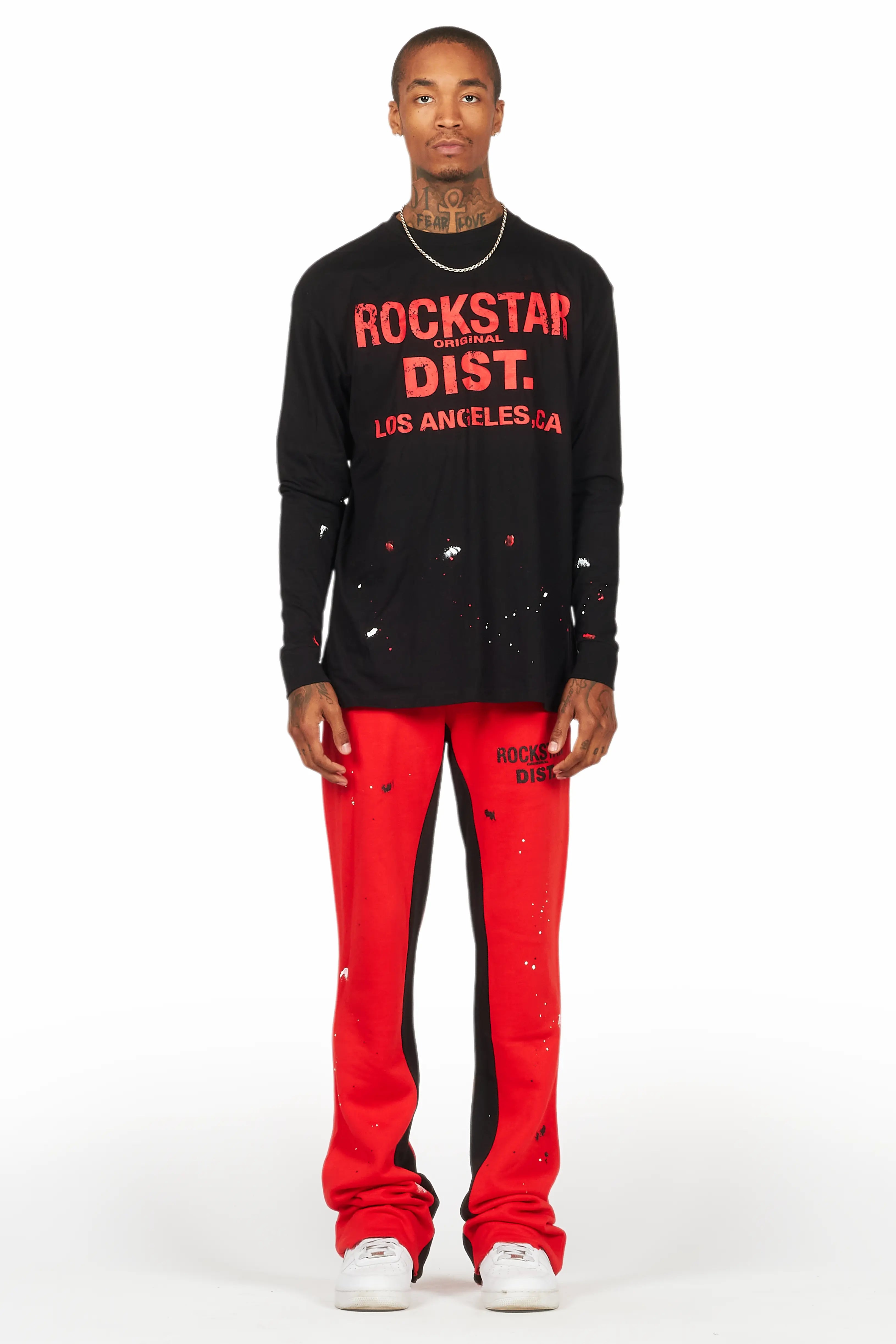 Scottie Red/Black Long Sleeve T-Shirt/Baggy Pant Set