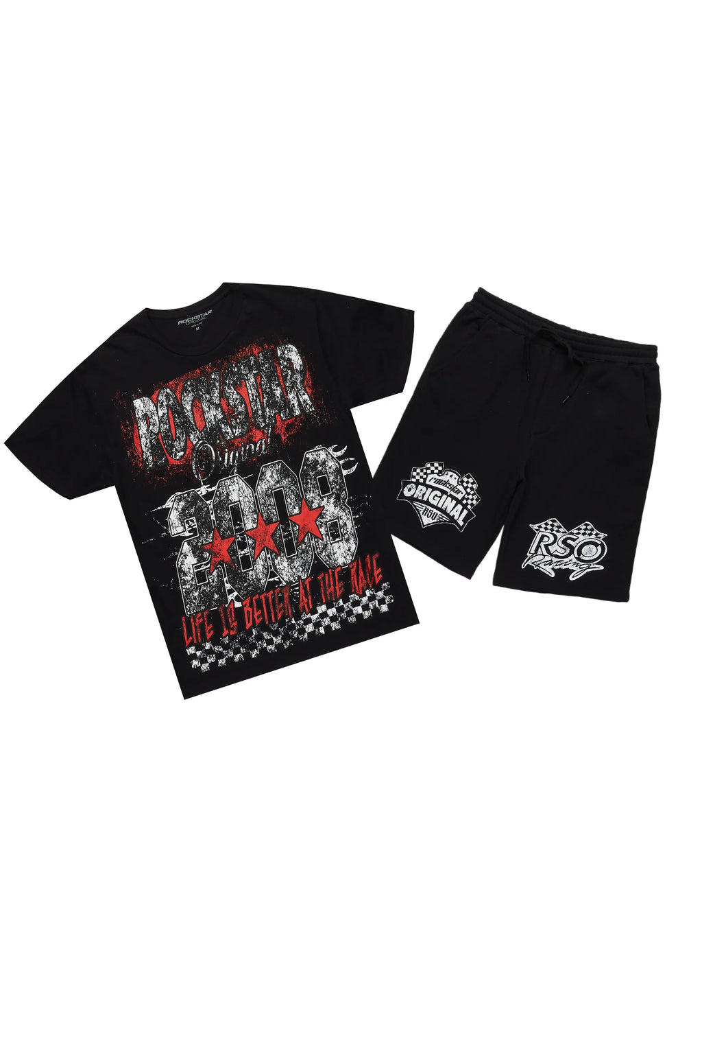 Racing Grung Black Graphic T-Shirt Short Set