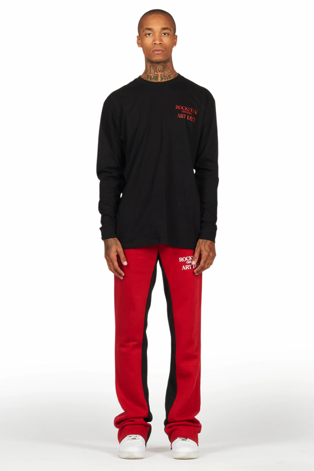 Briggs Burgundy Long Sleeve T-Shirt/Baggy Pant Set