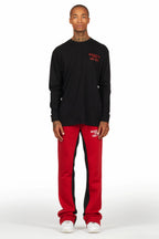 Briggs Burgundy Long Sleeve T-Shirt/Baggy Pant Set