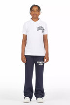 Boys Alpine Navy Stacked Trackpant