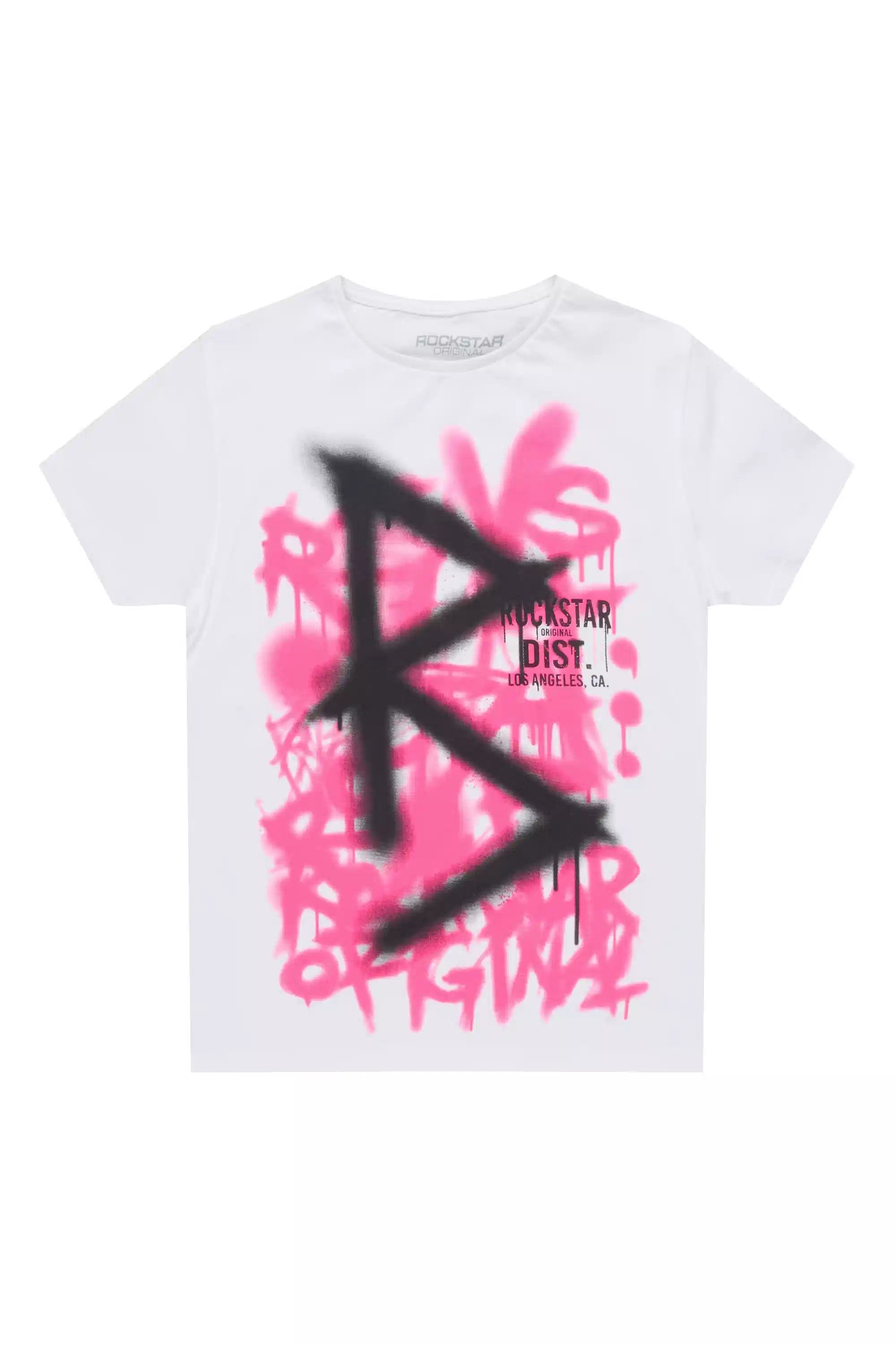 Girls Nahomy White Graphic T-Shirt