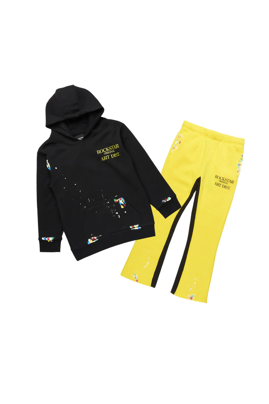 Boys Art Dist Black / Yellow  Stacked Track Set