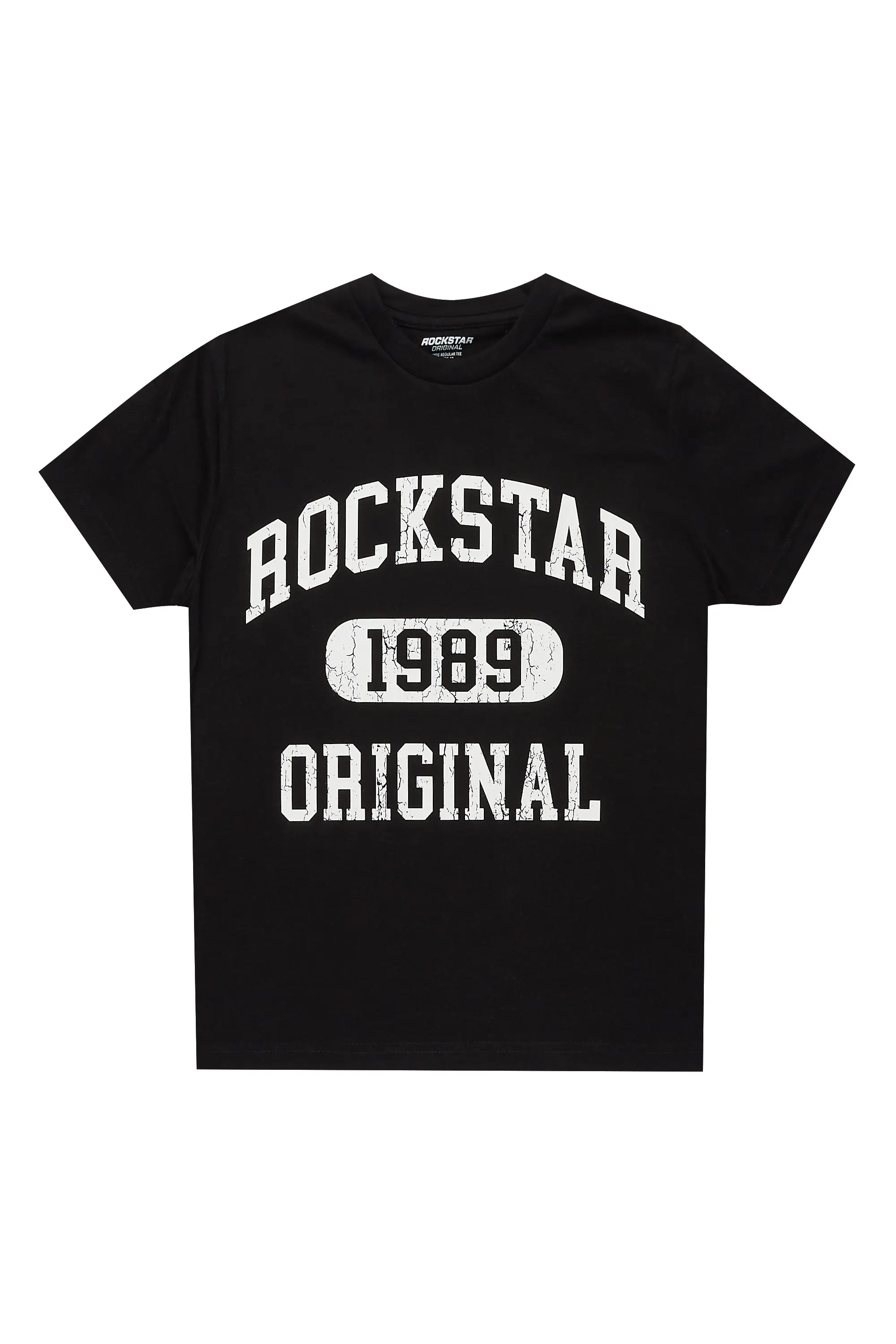 Boys Members Black Graphic T-Shirt