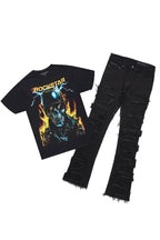 Balius Black T-Shirt/Stacked Flare Jean Bundle