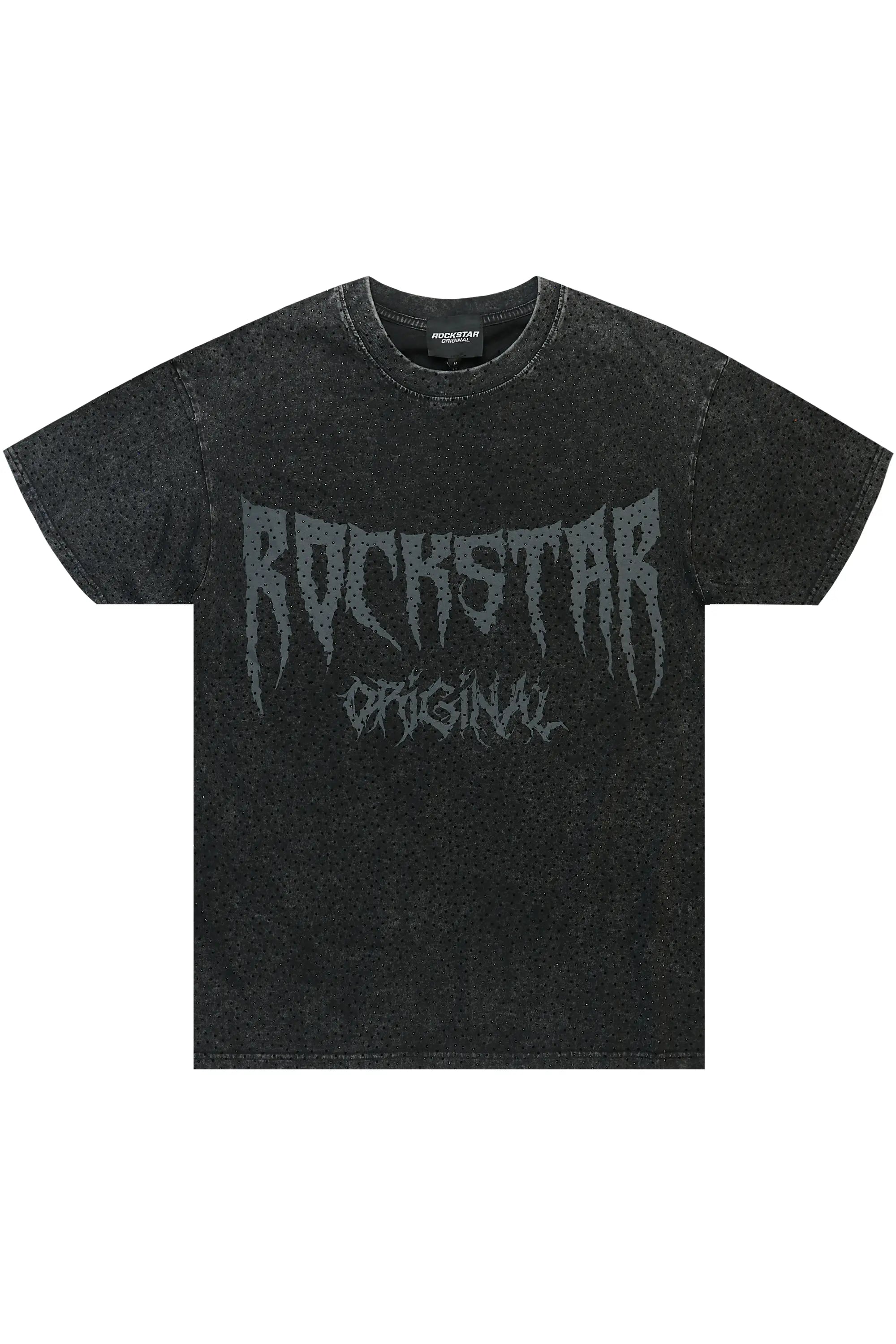 Andros Black Graphic Rhinestone T-Shirt