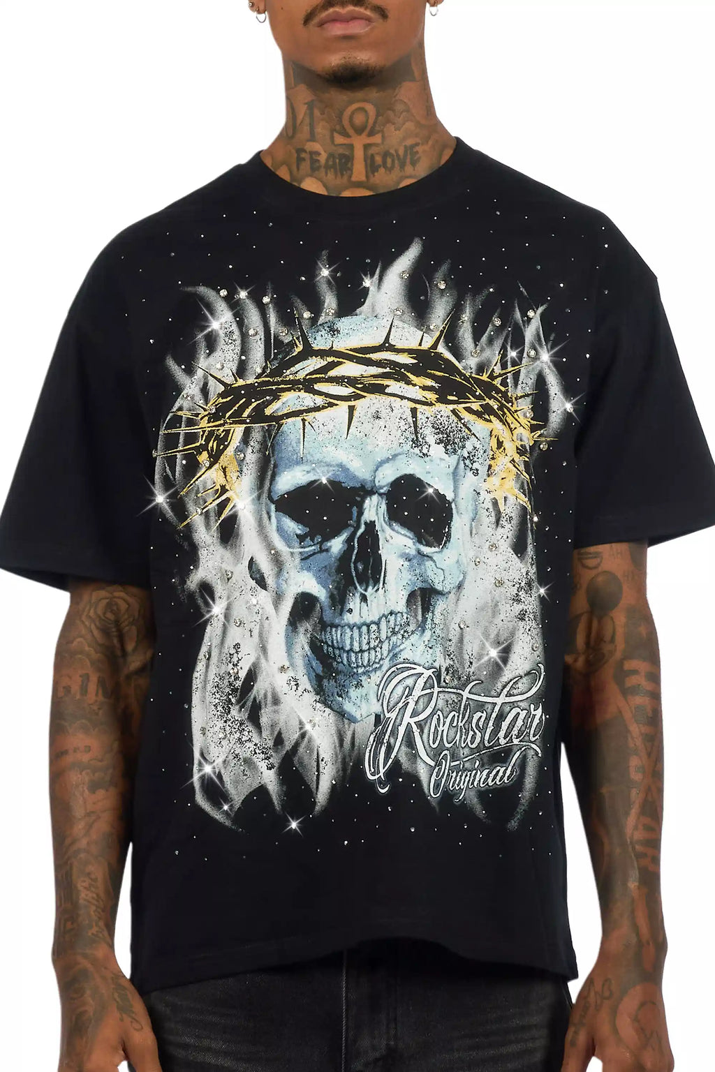 Blaise Black Graphic Rhinestone T-Shirt