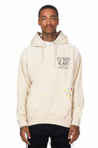 Mancha Beige Graphic Hoodie